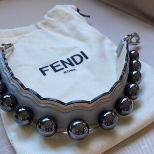 Fendi bag strap black pearl